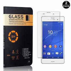 Sony Xperia Z3 Tempered Glass Screen Protector Unextati Premium HD Clear Anti Scratch Tempered Glass Film For Sony Xperia Z3 2 Pack