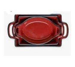 Porcelain Set For 3 Dinnerware Rectangular Casserole Dish Custom Lasagna Pan Bakeware Set Ceramic Baking Dish With Handle