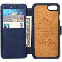 Apple X 5.8 Inches Leather Wallet Phone Case Kickstand Protective Flip Cover Blue
