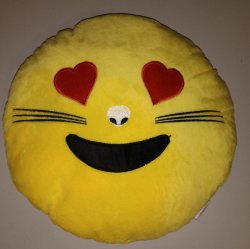 Emoji Cat Face Heart Eyes Emoticon Round Cushion Pillow Local Stock