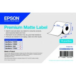 Premium Matte Label - Continuous Roll: 76mm X 35m