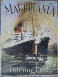 Mauretania Cruise Ship. Vintage Style Metal Sign MT17