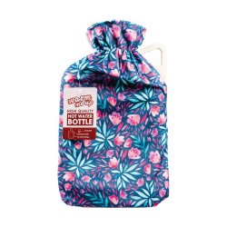 Hot Water Bottle With Cover 2LITRE - Navy Floral