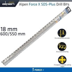 Alpen Force X 18.0 X 600 550 Sds-plus Drill Bit X4 Cutting Edges ALP905018