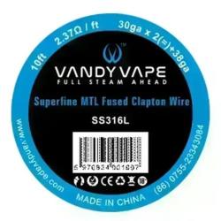 Vandy Vape Superfine Fused Clapton Wire Spool NI80 32GA 2+38GA