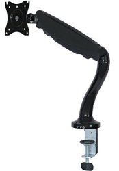 Single Lcd Monitor Desk Mount Stand Black Deluxe Gas Spring 1 Screen Up To 27