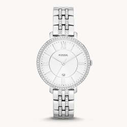 Deals on Fossil Ladies Jacqueline Silver steel Round Stainless Steel ...