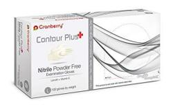 Cranberry Usa CR3227CASE Contour Plus Nitrile Powder Free Exam Gloves Medium White Pack Of 1000