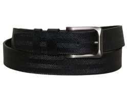 Stylish Microfiber Faux Leather Dress Belt - Black