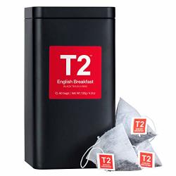 T2 Tea - English Breakfast Black Tea Bags In Tea Caddy 120G 4.2OZ 60 Tea Bags