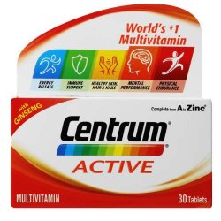Centrum 30 Tablets Active Multivitamin & Multimineral Supplement