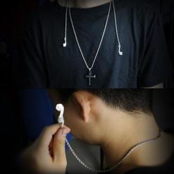 Soft Silicone Anti-lost Decoration Wireless Earphone Necklace Rope For Apple Airpods Silver