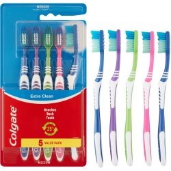 Colgate Extra Clean Medium Toothbrush 5 Pack