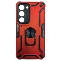 Ring Holder Kickstand Magnetic Armour Case For Samsung Galaxy S23 Red