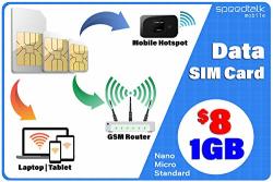 4G LTE Data Only Sim Card - Usa Nationwide Domestic And International Roaming - Choose From 1GB 2GB 3GB - 30 Days No Contract Service 1 Gb