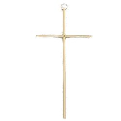 MV001 Plain Sold Brass Wall Crucifix Cross 10".