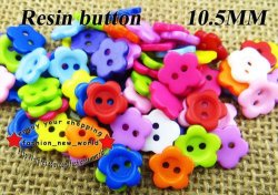 Plastic Buttons 10 Pcs. Round 2 Holes Painting Sewing Buttons Scrapbooking 10.5mm