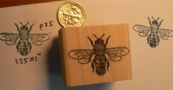 P35 Bee Rubber Stamp Wm 1X1.25