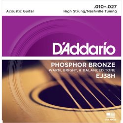 EJ38H 10-27 Phosphor Bronze High-strung Nashville Tuning Acoustic Guitar Strings