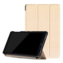 New Hunputa Silk Stand Folio Flip Case Cover For Samsung Galaxy Tab A 10.1 2016 Sm-p580 p585 + Gift Gold