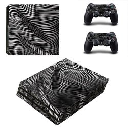 Eseeking Full Body Protective Vinyl Skin Decal For PS4 Pro Console And 2PCS PS4 Pro Controller Skins Stickers Space Bending