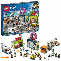 Lego City Donut Shop Opening 60233 Store Opening Build And Play With Toy Taxi Van And Truck With Crane Easy Build With Minifigures For