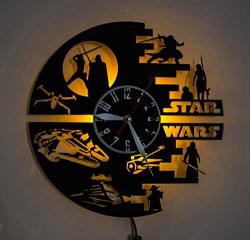 Star Wars Orange LED Light Vinyl Record Wall Clock Wonderful Handmade Gift Amazing Home D Cor Night Light Night Lamp