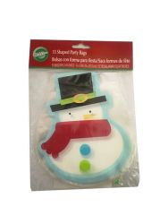 Wilton Snowman Christmas Shaped Party Candy Treat Sweet Gift Bags & Ties