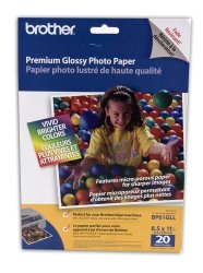 Brother 8 1 2 X 11 Inch High Gloss Inkjet Paper 20 Sheets BP61GLL - Retail Packaging
