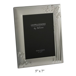 2 Tone Silverplated Photo Frame Butterfly Design 5 Inch X 7 Inch