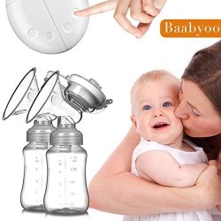 Baabyoo Baby Breastfeeding Breast Pumps Double Electric Baby Breastpumps Milk Bottle Milk Suction And Breast Massager Breast Care Portable Pumps For Travel And Home