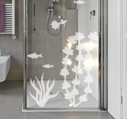 Fish And Seaweed Shower Screen Sticker