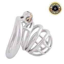 Ternence Stainless Steel Small Male Chastity Device Ergonomic Design Stealth Lock For Adults Solitary Extreme Confinement Cage 1.97 Inch 50MM