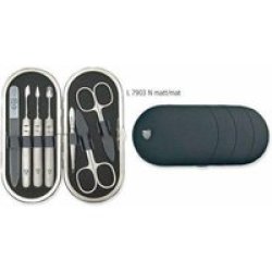 Kellermann 3 Swords Leather Manicure Set L 7903 F N-matt Black