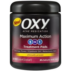 Oxy Maximum Action 3-IN-1 Acne Medication Treatment Pads 90 Ct Pack Of 3