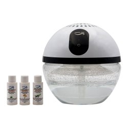 Crystal Aire Executive Uv Air Purifier & Ionizer LED With 3X 30ML Concentrates Crystal Rain Wild Forest & Fields Of Lavender