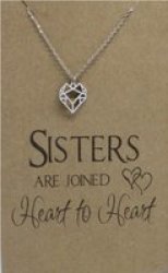 Crcs -stainless Steel Necklace On Card-heart & Sisters