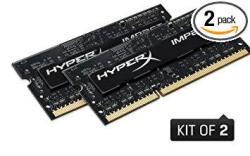 Kingston Hyperx Impact Black 8GB Kit 2X4GB 2133MHZ DDR3L CL11 Sodimm 1.35V Notebook Memory HX321LS11IB2K2 8