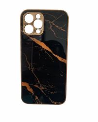 Luxury Elegance Marble Black & Gold Phone Case For Iphone 12