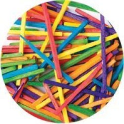 Craft Match Sticks 50G Pack Of 500 Assorted Colours