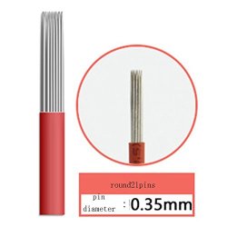Huanghm 1PCS 3R Micro Embroidery Semi Permanent Makeup R3 5 17 19 21 3D Eyebrow Tattoo Circular Shading Microblading Round Needles Pins Manual Cosmetic Blade Disposable Sterilized For