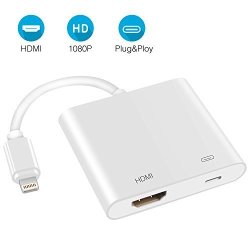 Lightning To HDMI Adapter Upow Lightning Digital Av Adapter For Apple Phone ipad ipod Support 1080P HD Tv Display Monitor Projector And Computer