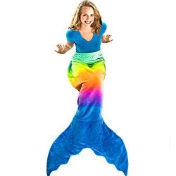 Blankie Tails Mermaid Tail Blanket Adult teen Size Rainbow Ombre - New