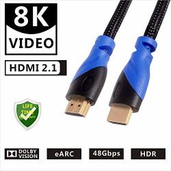 8K HDMI Cable 48GBPS 2.1 10FT 8K&60HZ 4K@120HZ 4320P Uhd Compatible With LG Tv Samsung Qled Tv Apple Tv Gaming Consoles Blu-ray Players Projectors