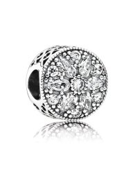 Authentic Pandora Abstract Silver Charm With Cubic Zirconia - Brand New