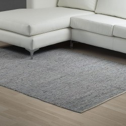 Mixed Leather Jute Rug in Grey Silver Grey