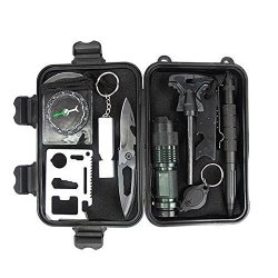 10 In 1 Professional Survival Kit MultiTools Outdoor Field Camp Travel Hiking Multifunction Emergency Tools Yuewo