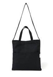 Canvas Tote Handbag Shoulder Bag Crossbody Bags Purses For Men And Women Black Pocket
