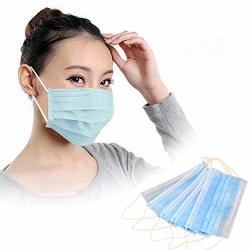 Ohbiger 50 100 Pack Surgical Disposable Face Masks With Elastic Ear Loop 3 Ply Breathable And Comfortable For Blocking Dust Air Pollution Flu Protection 50PCS