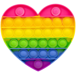 Pop It Bubble Heart Fidget - Small Rainbow No Packaging No Warranty